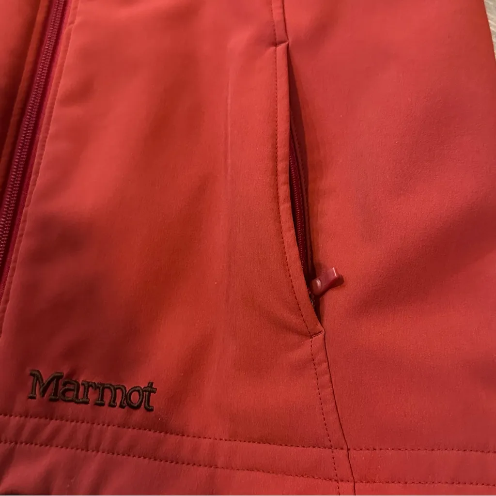 Marmot Red Zip Up Faux Fur
Hooded Light Winter Jacket Coat
- Women's Large - Image 3