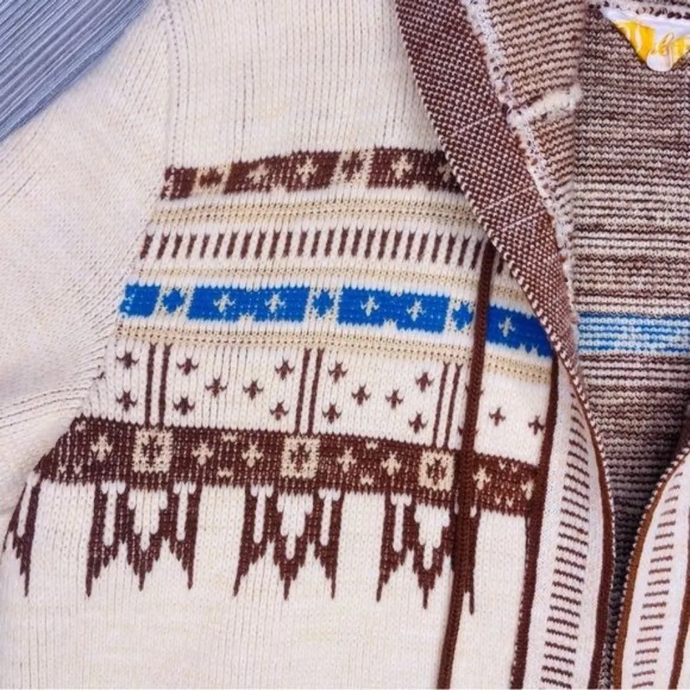 Vintage Sabra Wintuk Cardigan Women’s Sweater 70’s Tribal Heavy Outdoor med. Brown Size undefined - Image 2