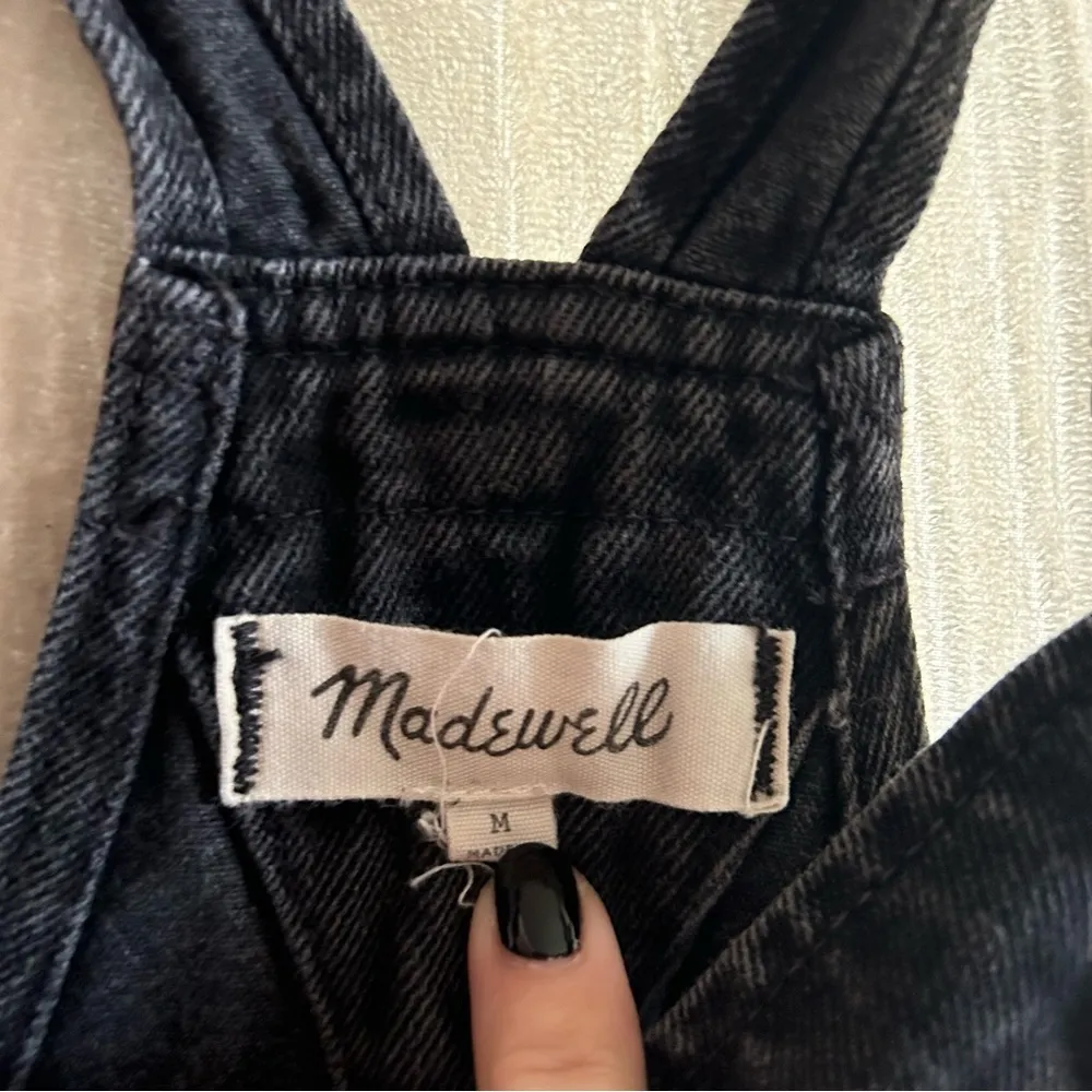 Adirondack Short Overalls in Washed Black Denim 100% Cotton Size M - Image 5