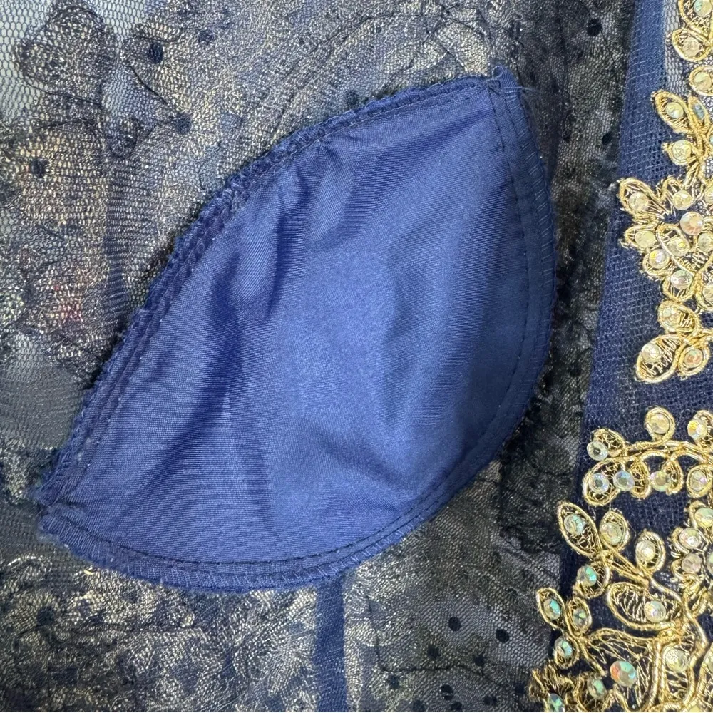 Camille La Vie Embroidered Sequin Formal Prom Pageant Mini Dress Blue Size 00 - Image 13