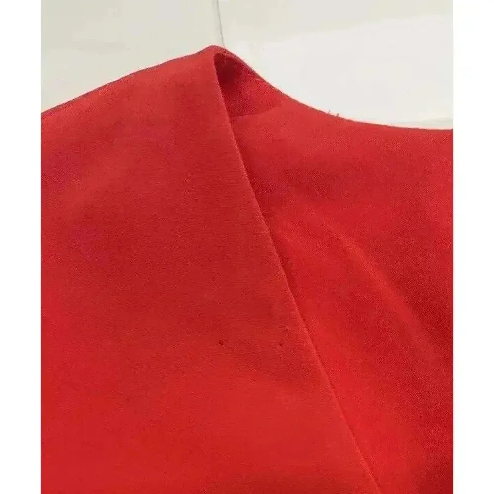 DRAPER JAMES Shift Faux Wrap Dress Womens Size 2 Red Flutter Sleeve Feminine - Image 8