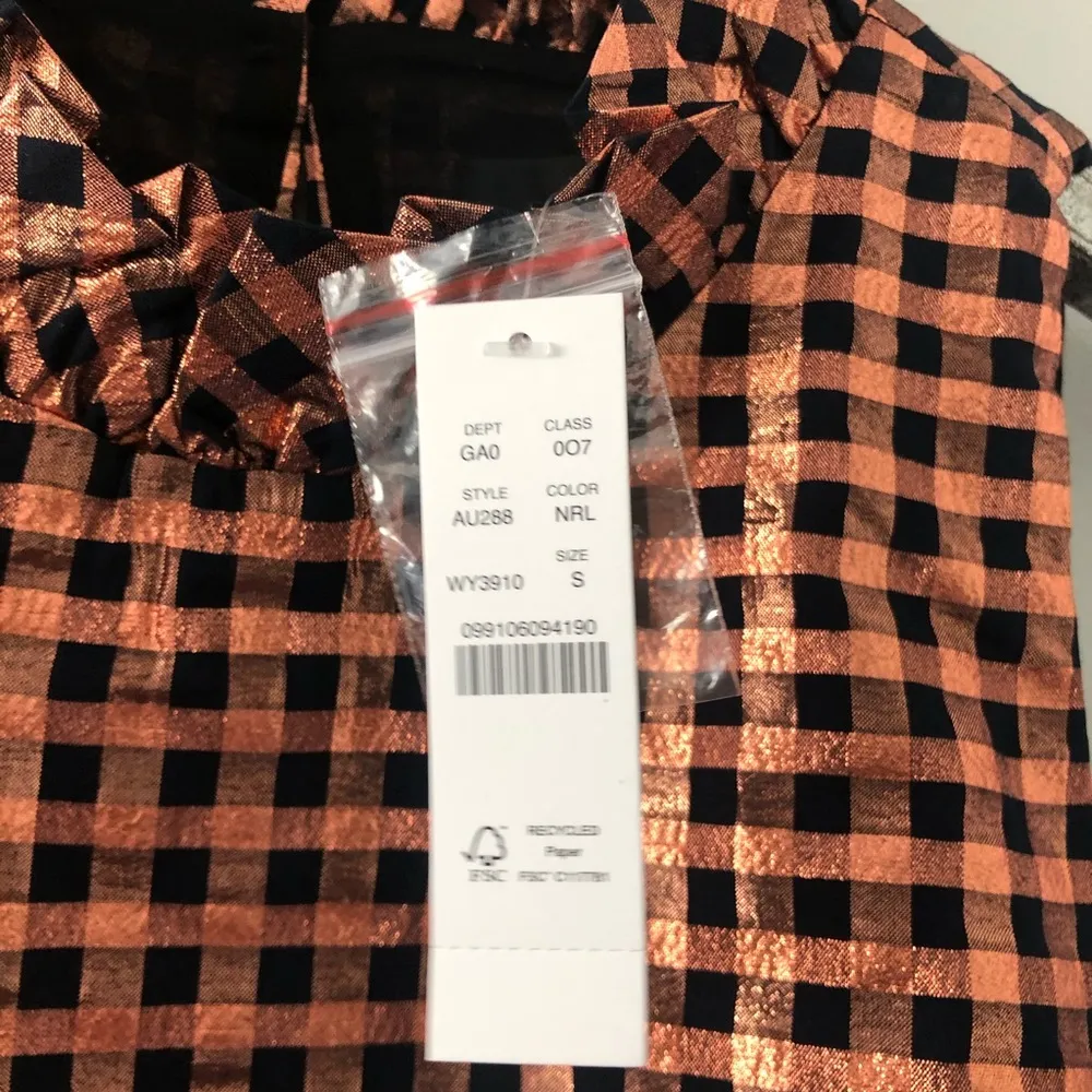 J. Crew Crinkle Gingham Ruffleneck Sleeveless Top NEW - Image 4