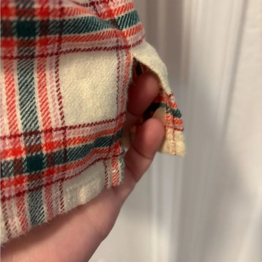 Marine Layer Classic PJ Top in Red Plaid Size Large - Image 4