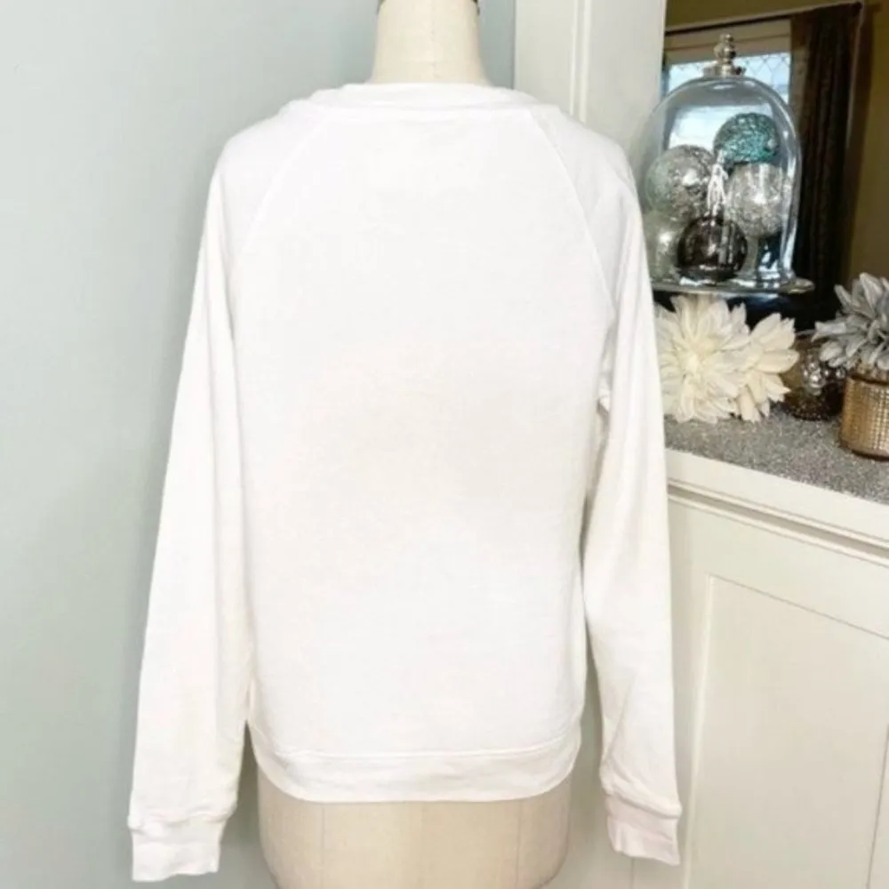 Betsey Johnson Sparkle & Shine Sequin Bling White Sweatshirt Festive Holiday - Image 6
