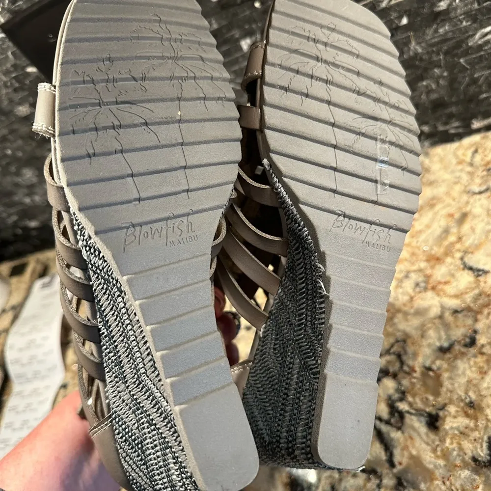 Blowfish Gray Gladiator Espadrilles Size 8.5 Comfy Wedge Heels New - Image 8