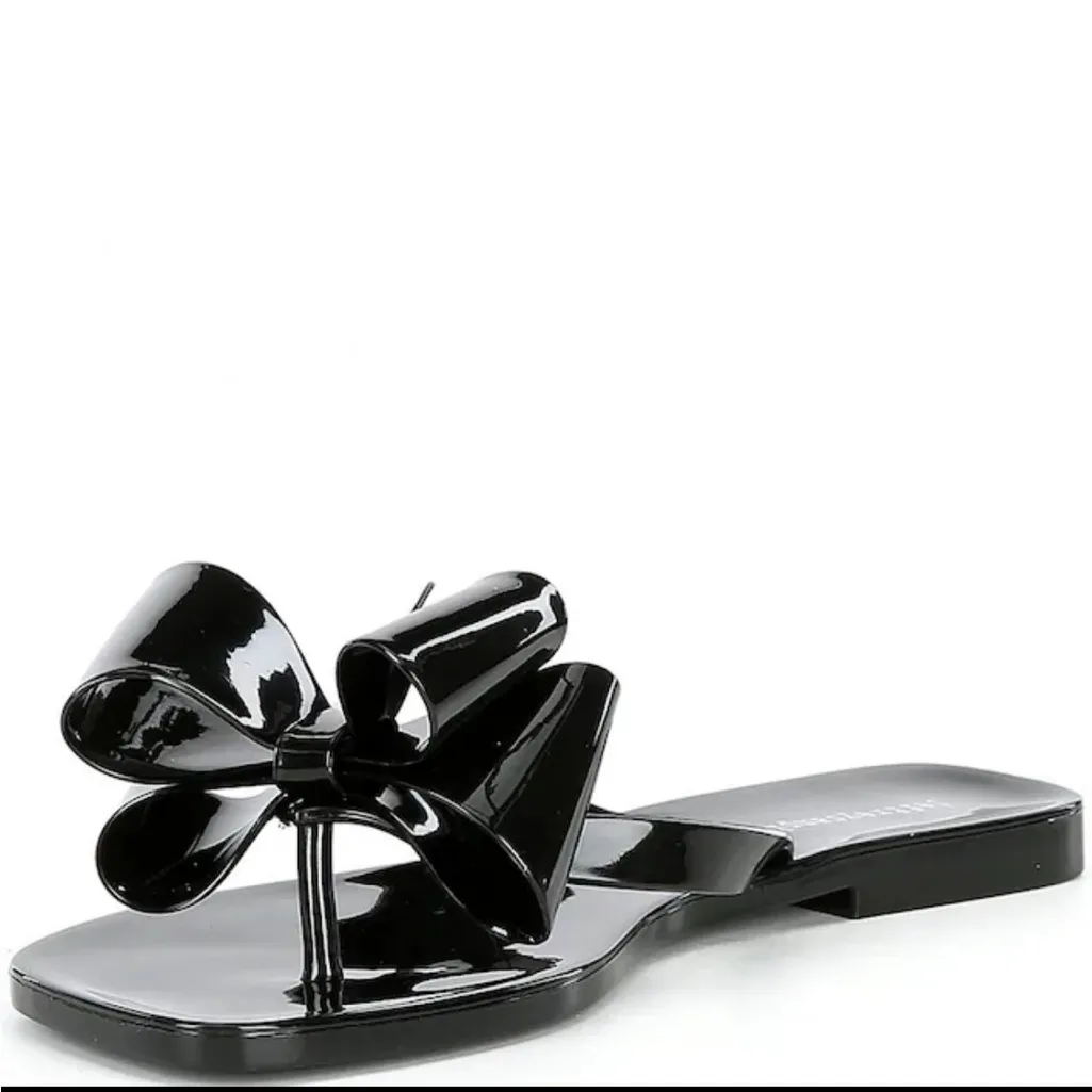Jeffrey Campbell Sugary Jelly Bow Thong Sandals Black Sz 9 - Image 4