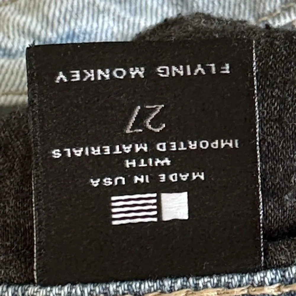 Flying Monkey Platinum Women Distressed Ripped Jeans Size 27 Light Wash Mid Rise - Image 13