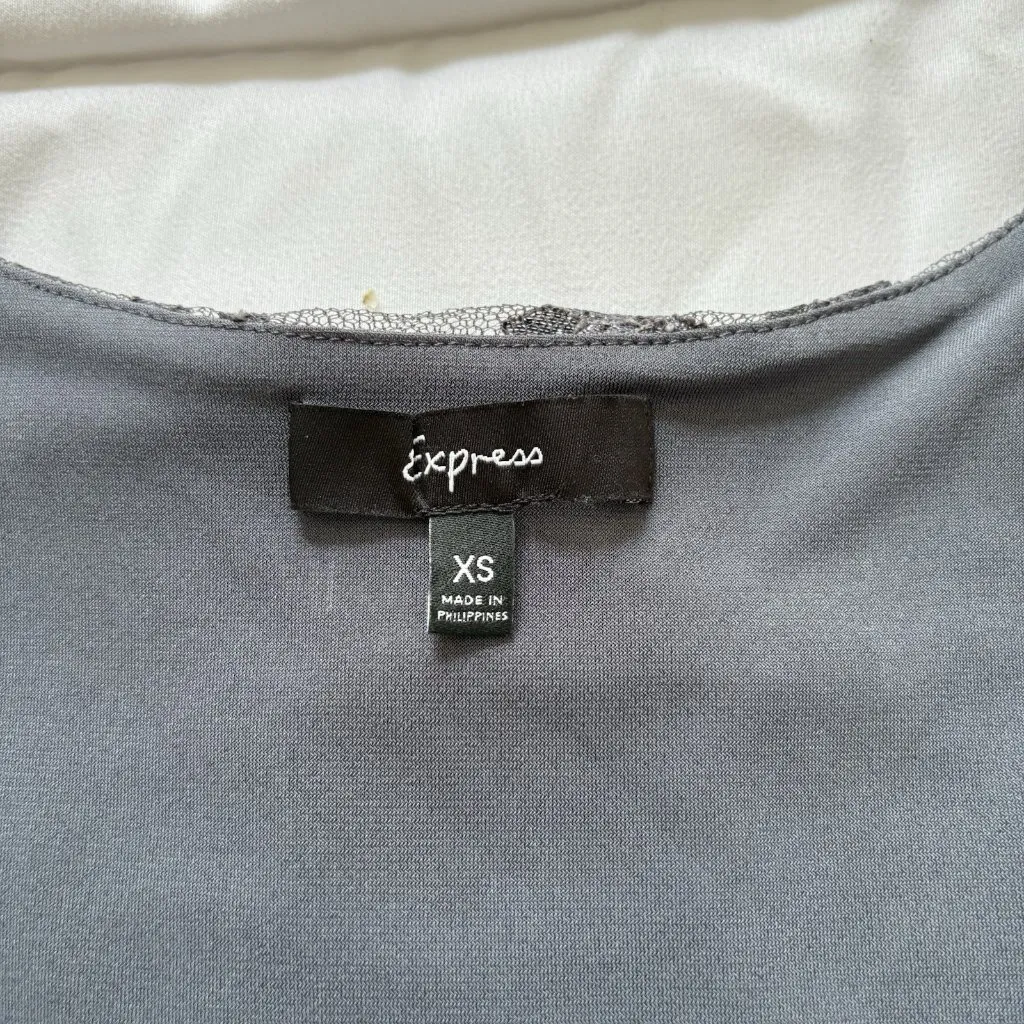 Express Womens Size XS Fairy Goth Tank Top Metallic Floral Whimsigoth Grunge Y2K - Image 2