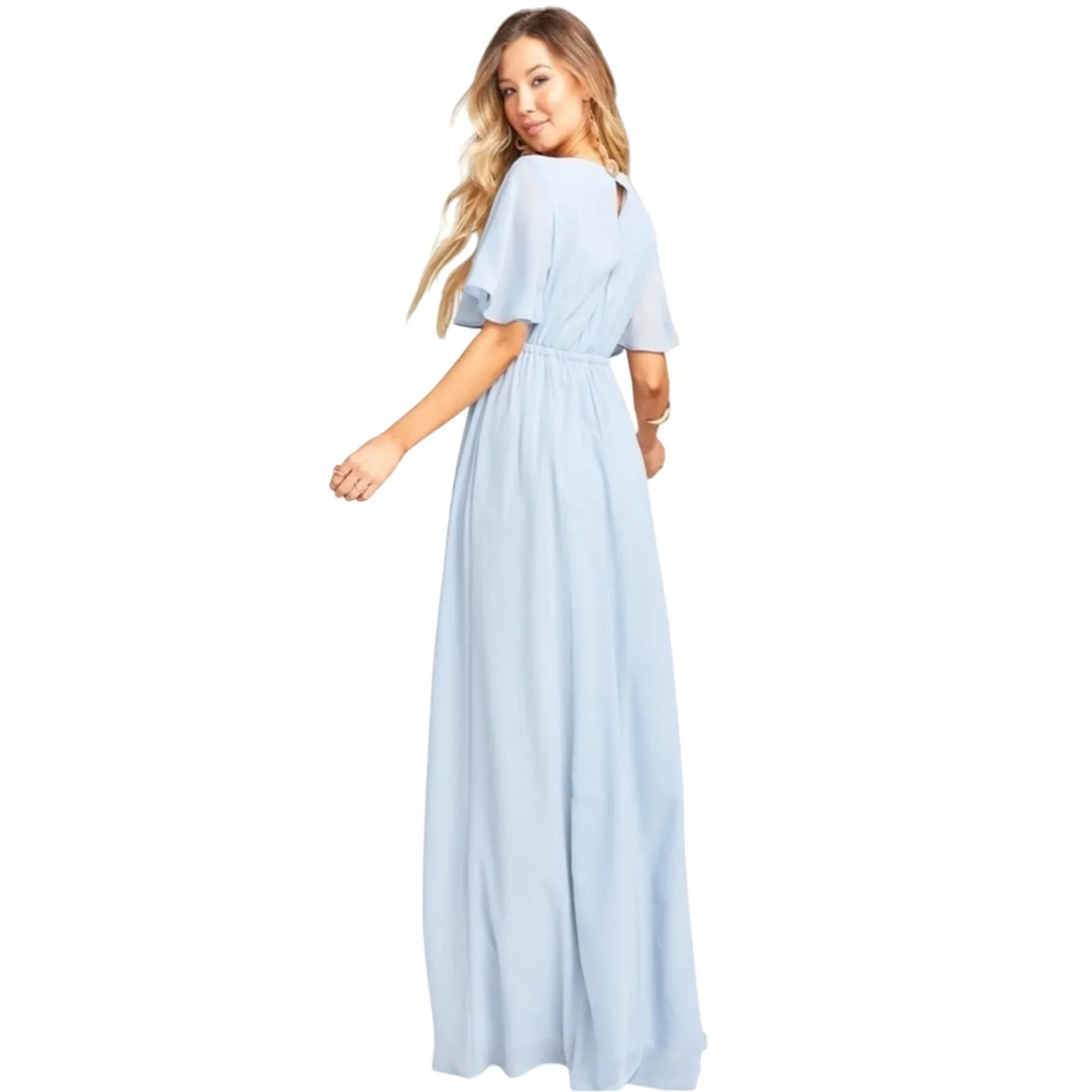 Show Me Your Mumu Emily Silver Sage Maxi Dress L NWT Formal Wedding - Image 4