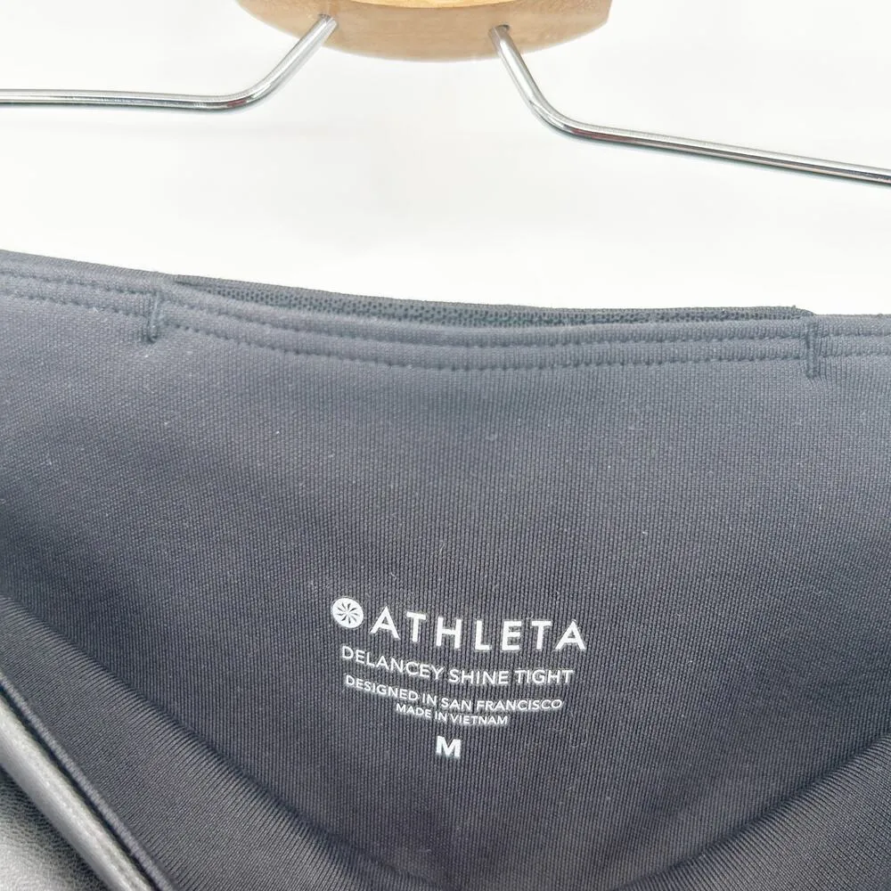 Athleta Women Moto Edgy Active Delancey Shine Faux Leather Tight Leggings Size M - Image 6