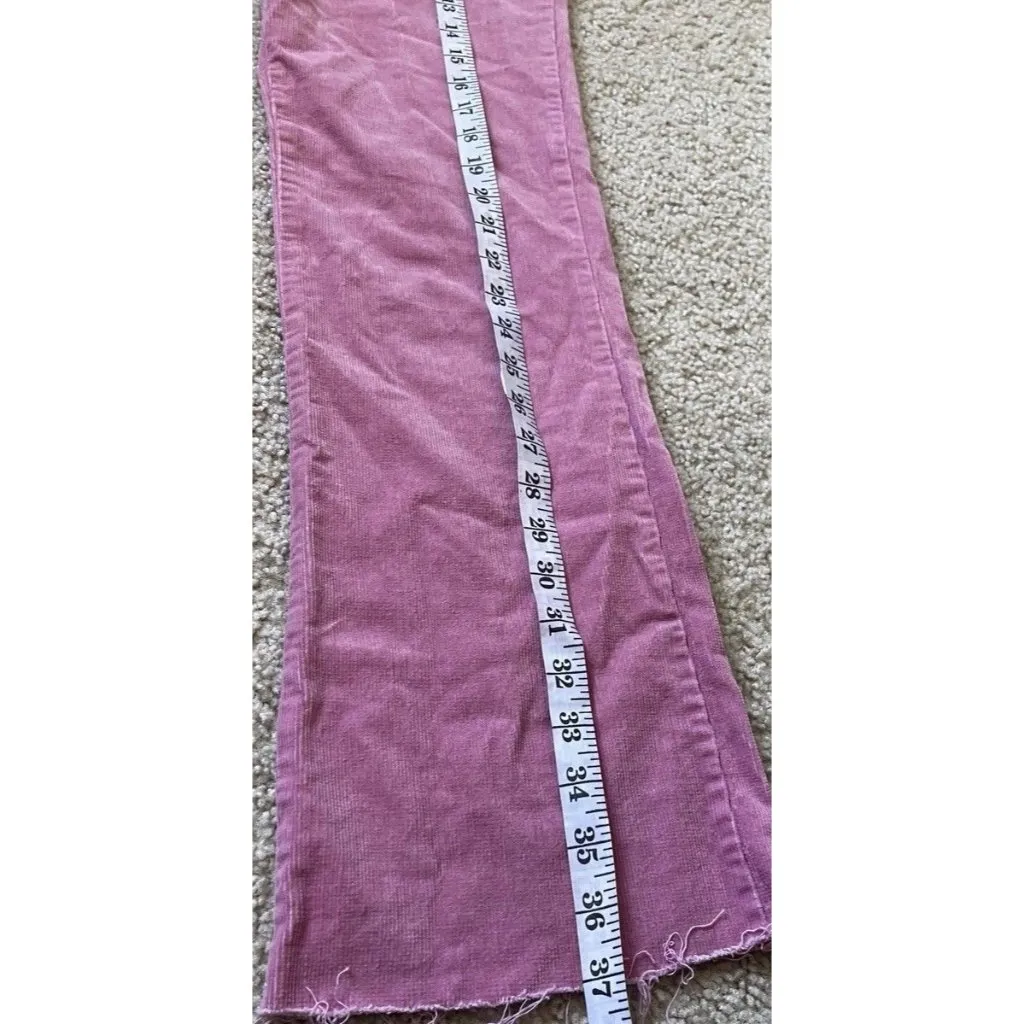 Vintage Solid Jeans Angel Bootcut Stretch Corduroy Pants Pink Cigarette Sz 5 - Image 4