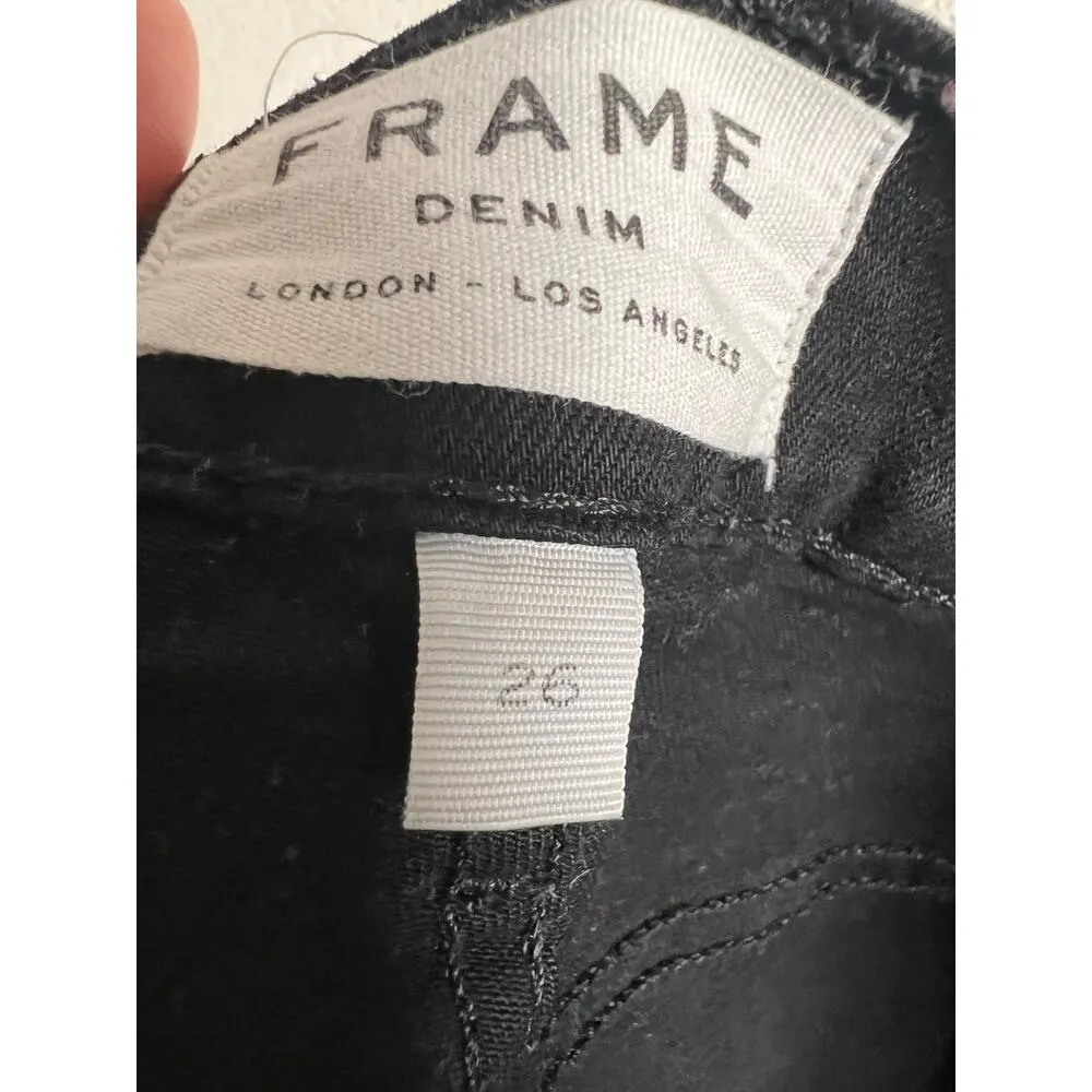 Frame Le Skinny de Jeanne Film Noir Black Mid Rise Jeans Size 26 - Image 11