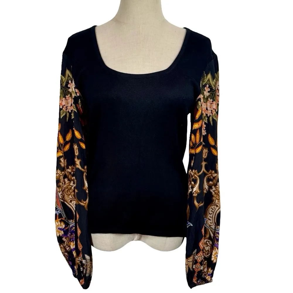 Anthropologie Blank London Bl-nk Bl^nk Printed-Sleeve Sweater Top - Image 5