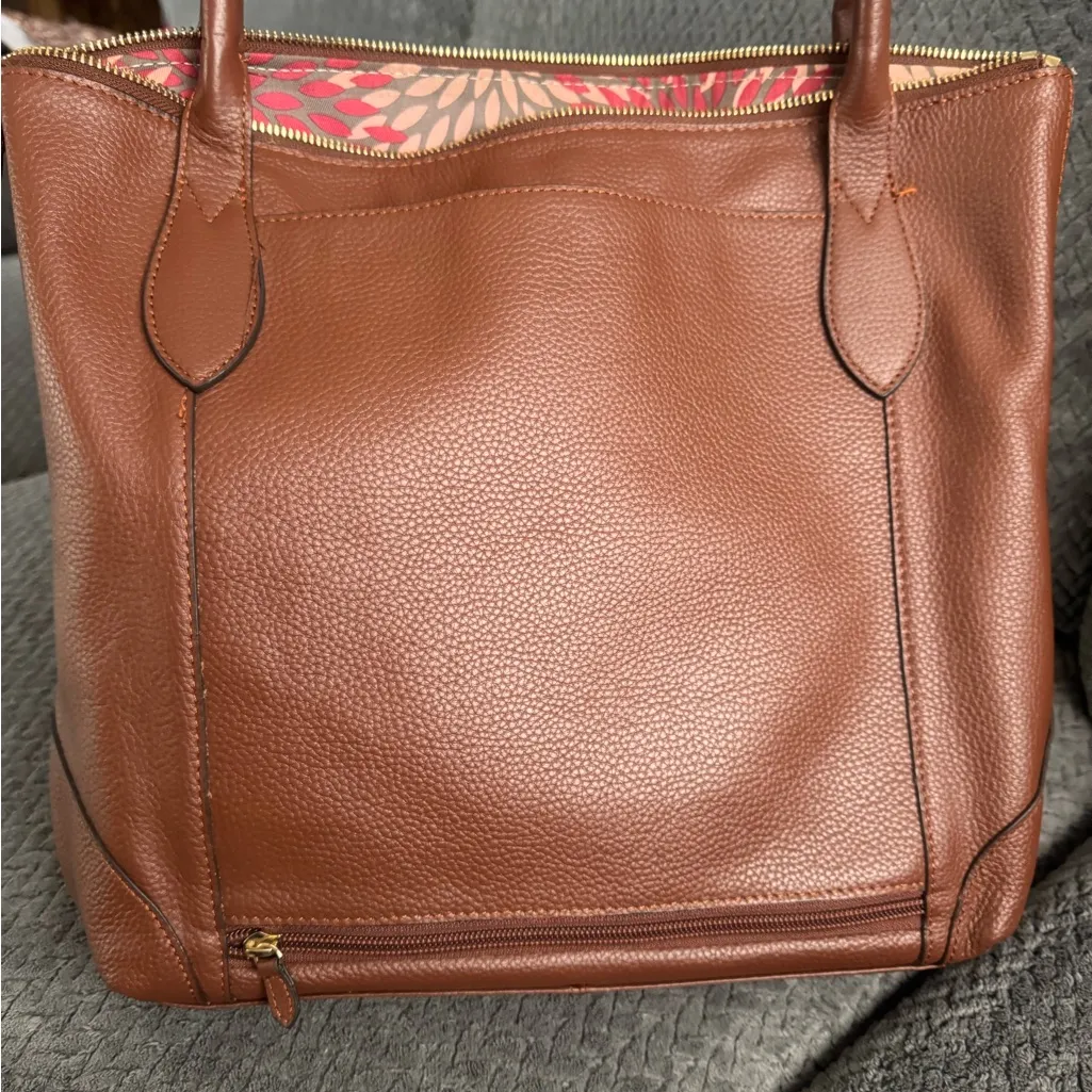 Lodis Rich Brown Leather Tote - Image 12