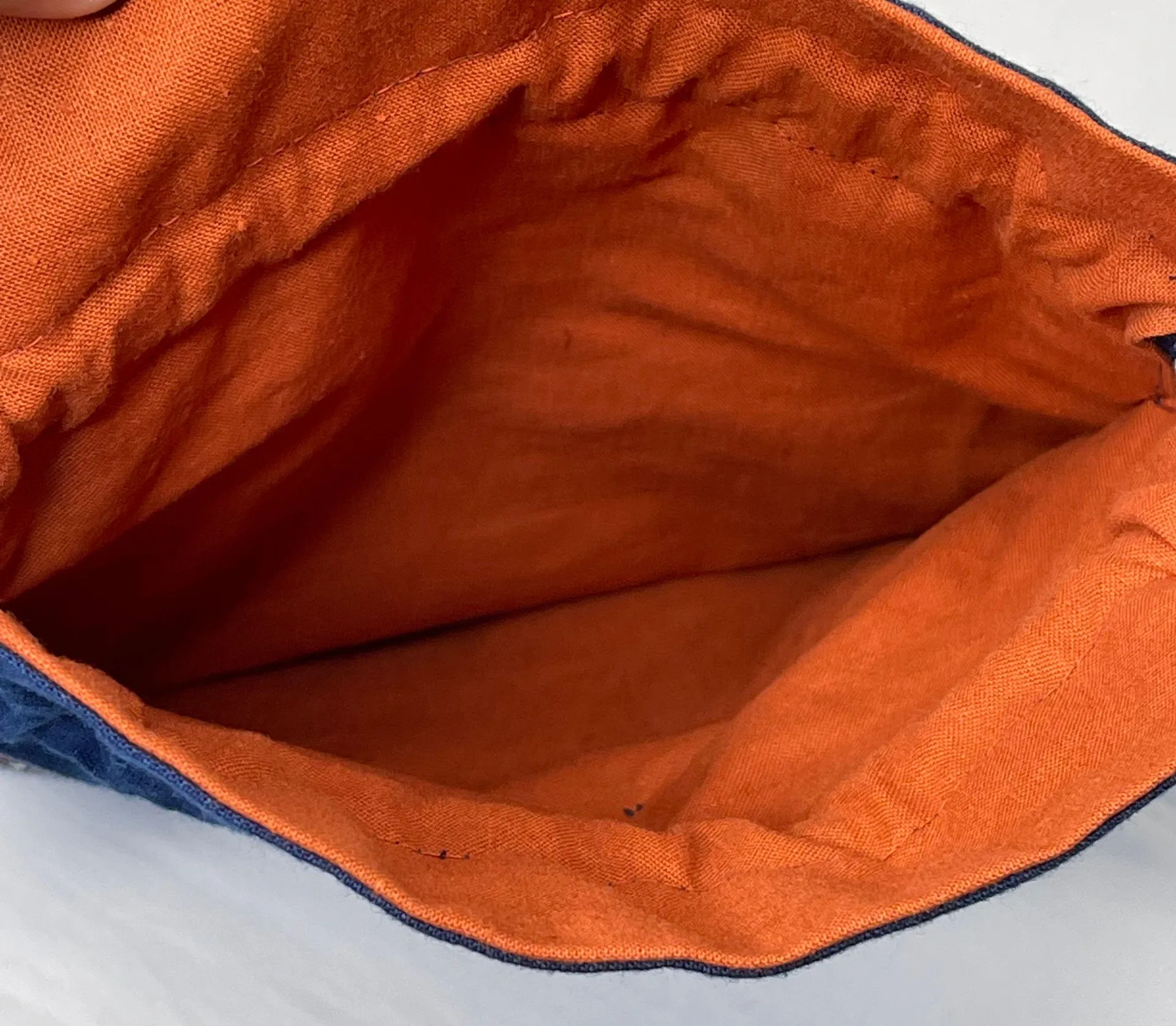 Handmade Denim Patchwork Pouch NWOT - Image 5