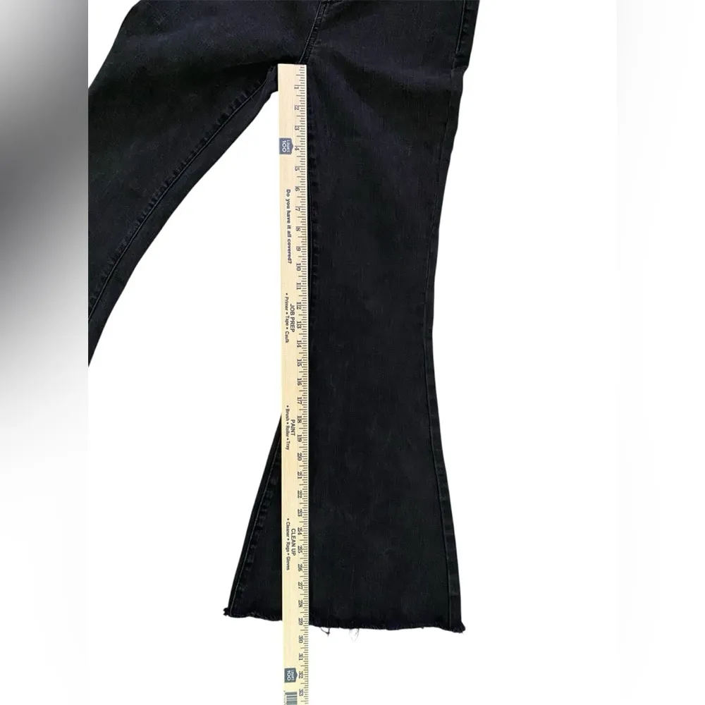 Judy Blue High Waist Super Flare Black Stretch Pull On Jeans Raw Hem Size 1/25 - Image 5