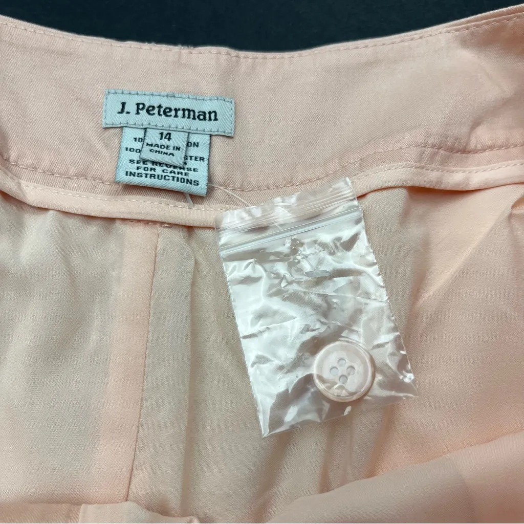 J. Peterman‎ Wide Leg Lined Pant Womens Size 14 Light Peach Office Classic NWOT Orange - Image 2