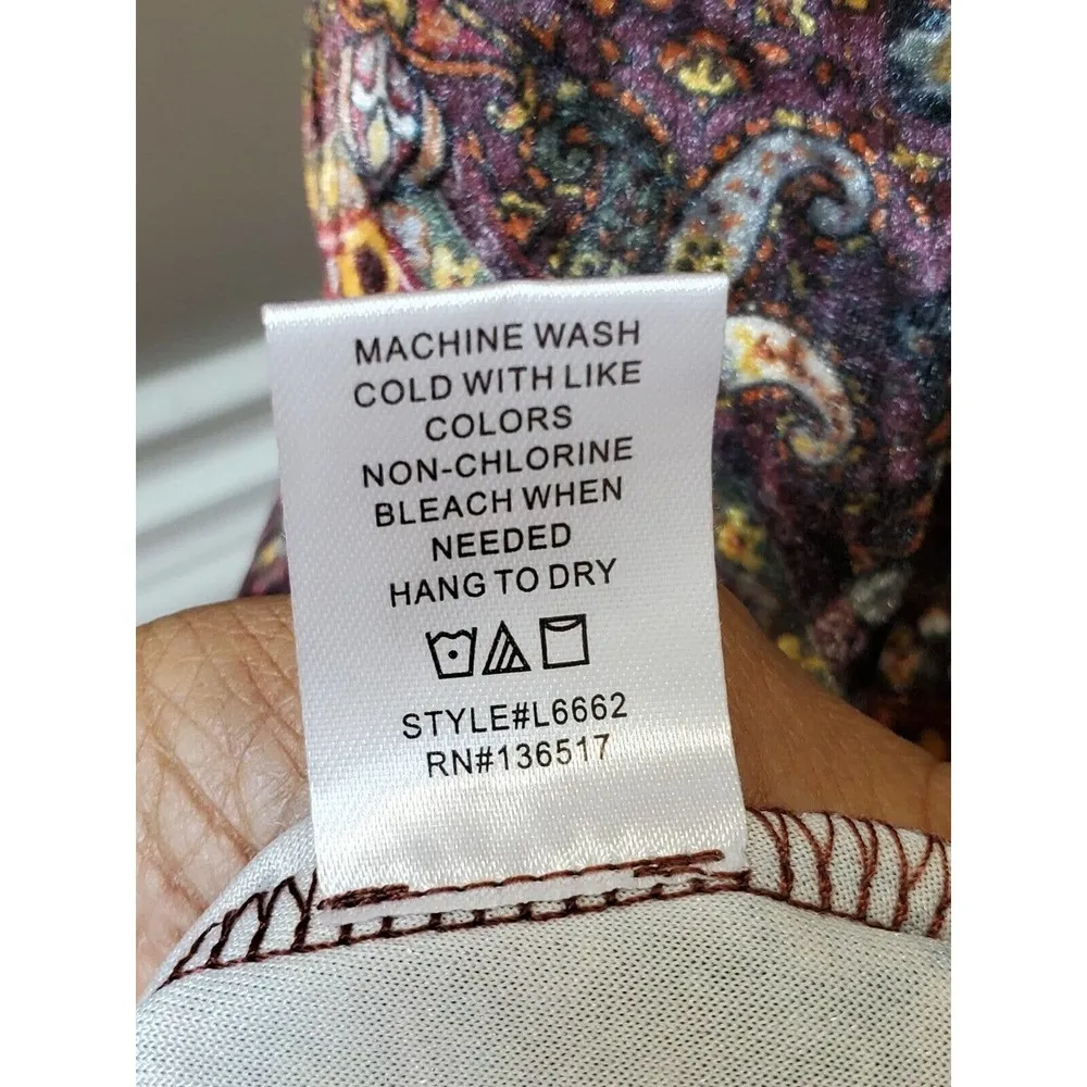 Earthbound Women Multicolor Polyester Round Neck Long Sleeve Knee Length Dress M - Image 10