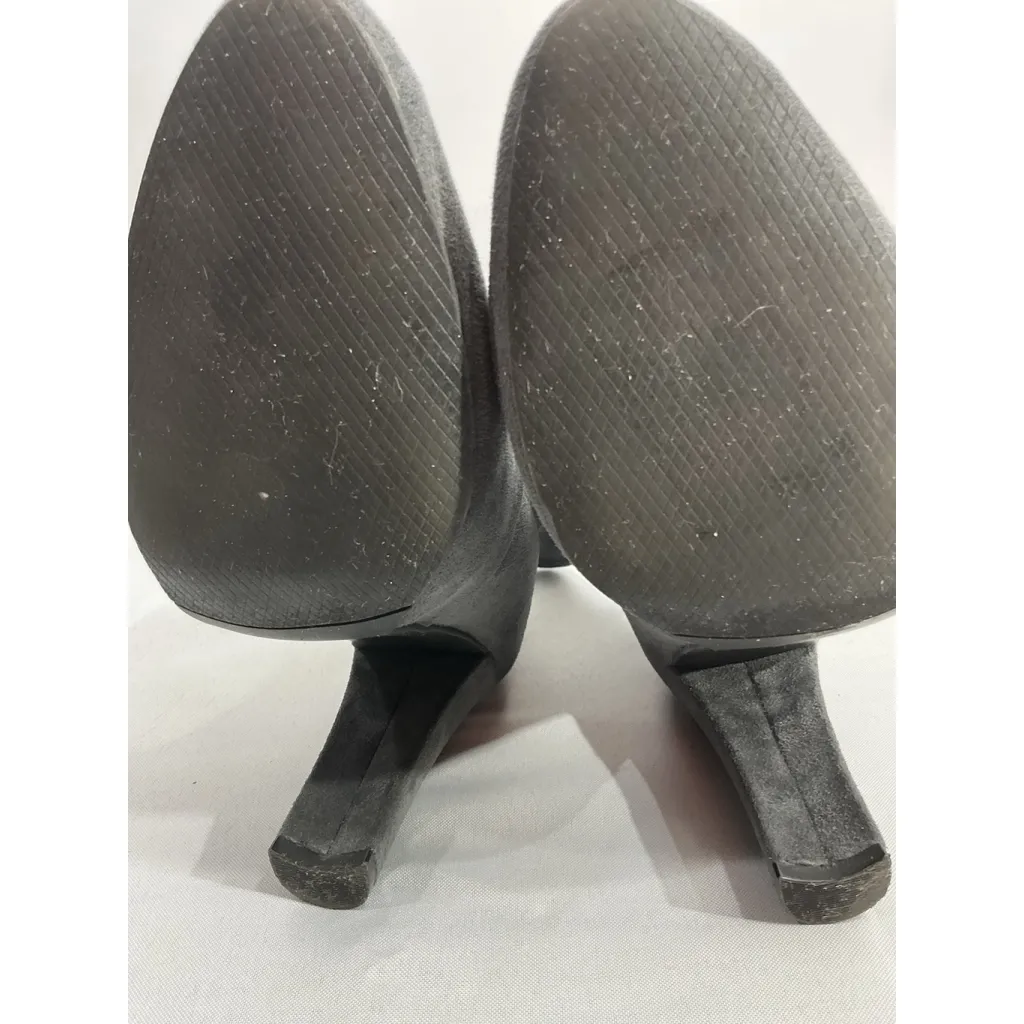 Womans Steve Madden Gorgeous Size 7.5 M Gray Fabric Otk Pullon Heel Boots - Image 5