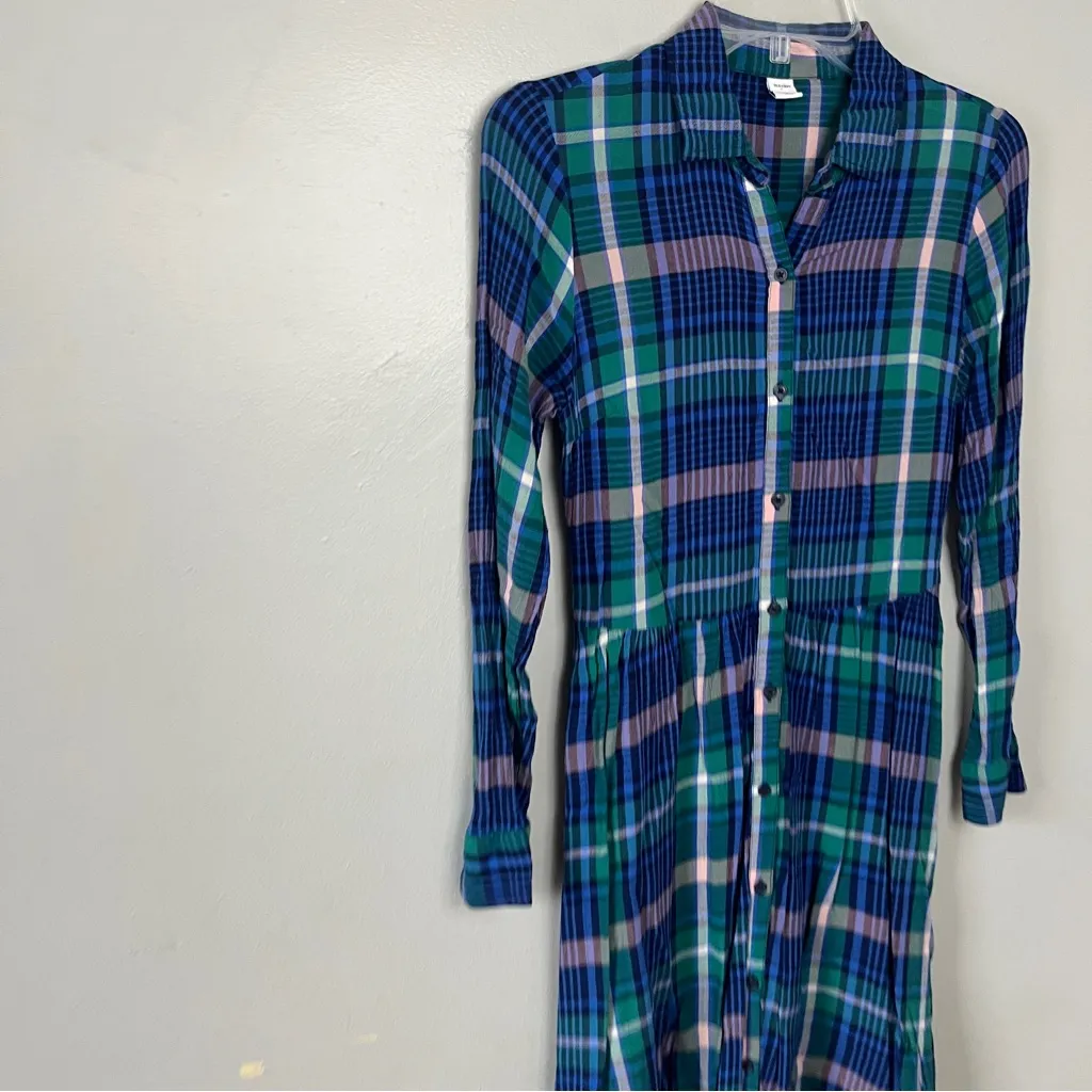 Plaid Button-Down Midi Dress - Image 3