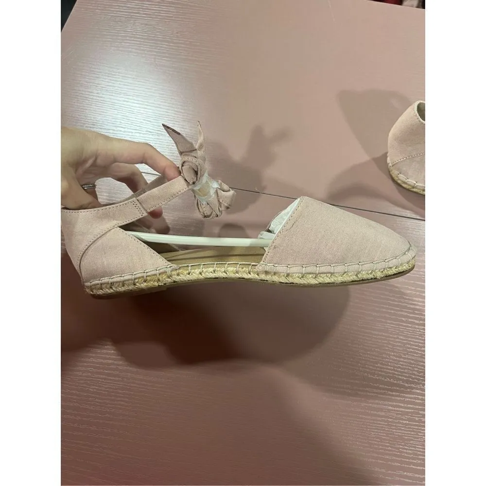 New Brash Espadrille Pink Ankle Wrap Sandals - Image 2