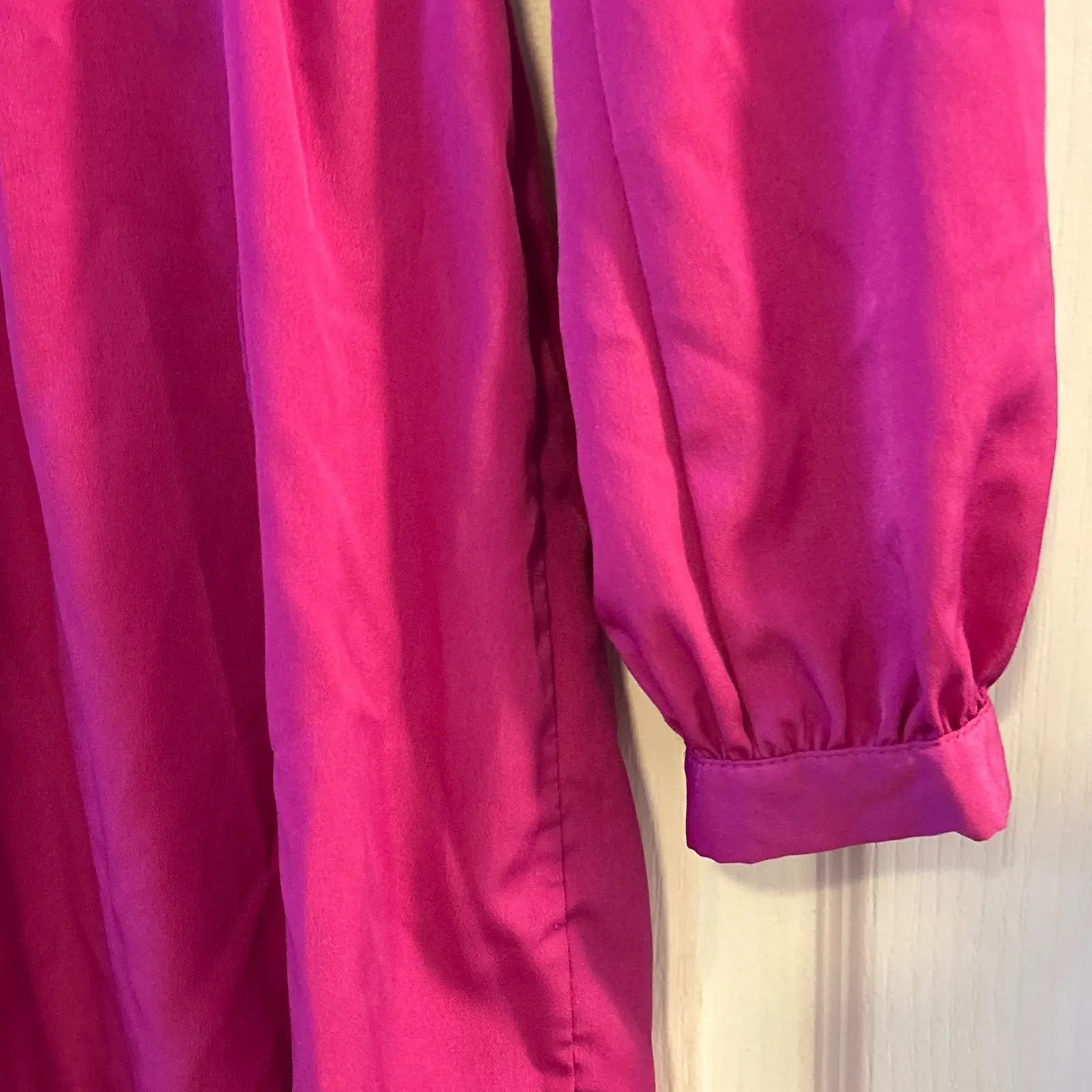 Honey Punch Womens X Small Pink Long Sleeve Surplice V Neck Ruched Waist Dress - Image 8