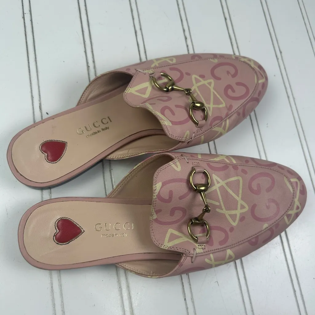 Gucci Horsebit Princetown Pink Graffiti Mules Women’s Size 36 US Size 6 - Image 12