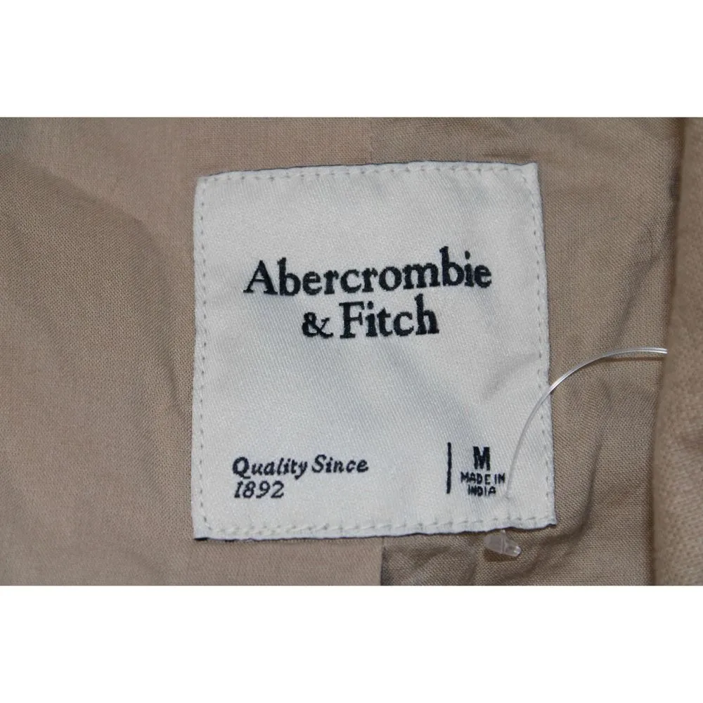 Womens Abercrombie & Fitch Tan Linen Cotton Blazer Suit Coat Jacket Size Medium - Image 3