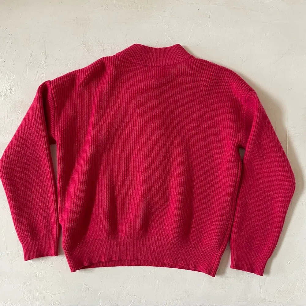 Sézane Sezane Lucas Pullover Sweater in Bright Pink Size S - Image 4