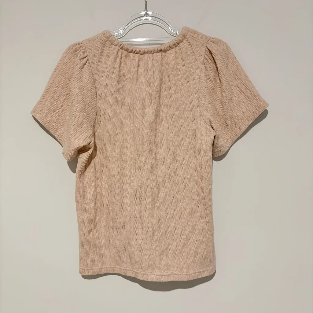 Madewell‎ Pointelle Tie Neck Tunic Top Avalon Pink Size XS - Image 3