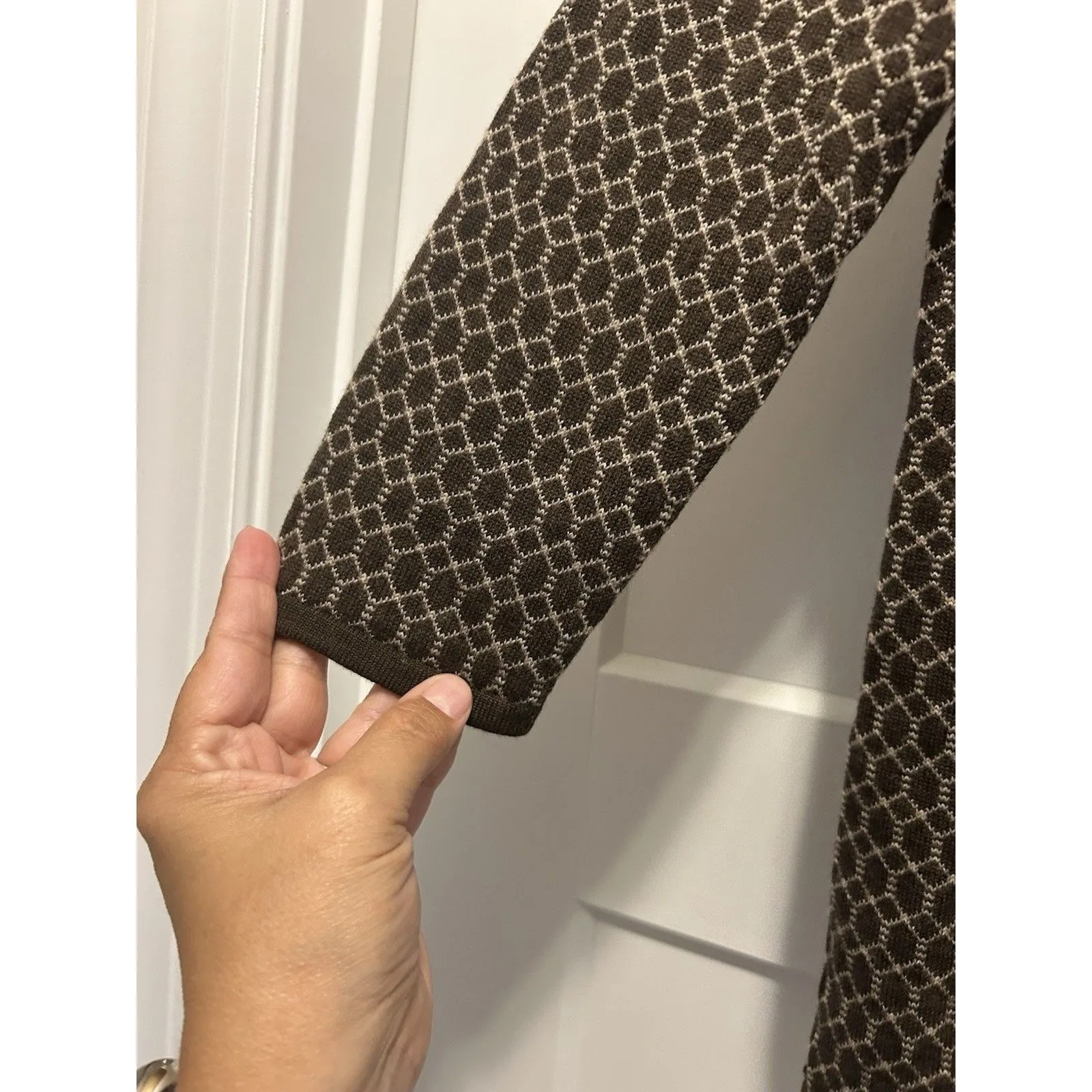 Talbots Sweater Women Medium Pure Merino Wool Turtleneck Geometric Pullover Knit - Image 4