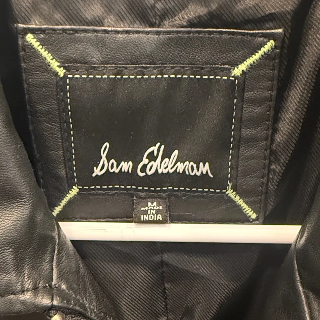 Sam Edelman ⭐️ BLACK LEATHER JACKET WITH ZIPPERS - Image 2