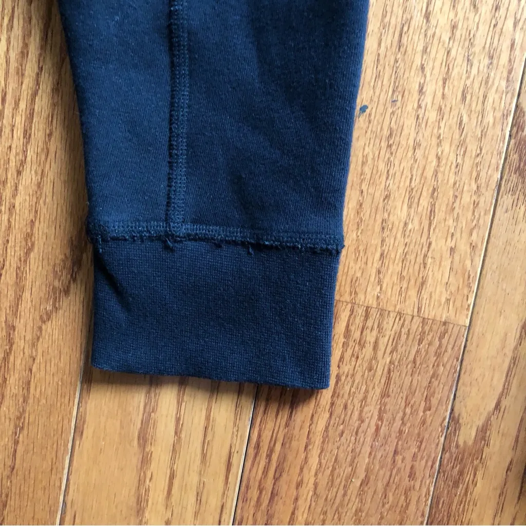 rag & bone Black Hoodie Blue Drawstrings cropped cotton Casual Women’s Size M - Image 7