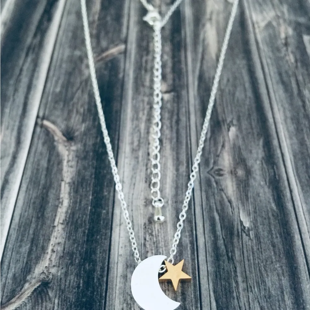 Gold Star Silver Moon Necklace - Image 2