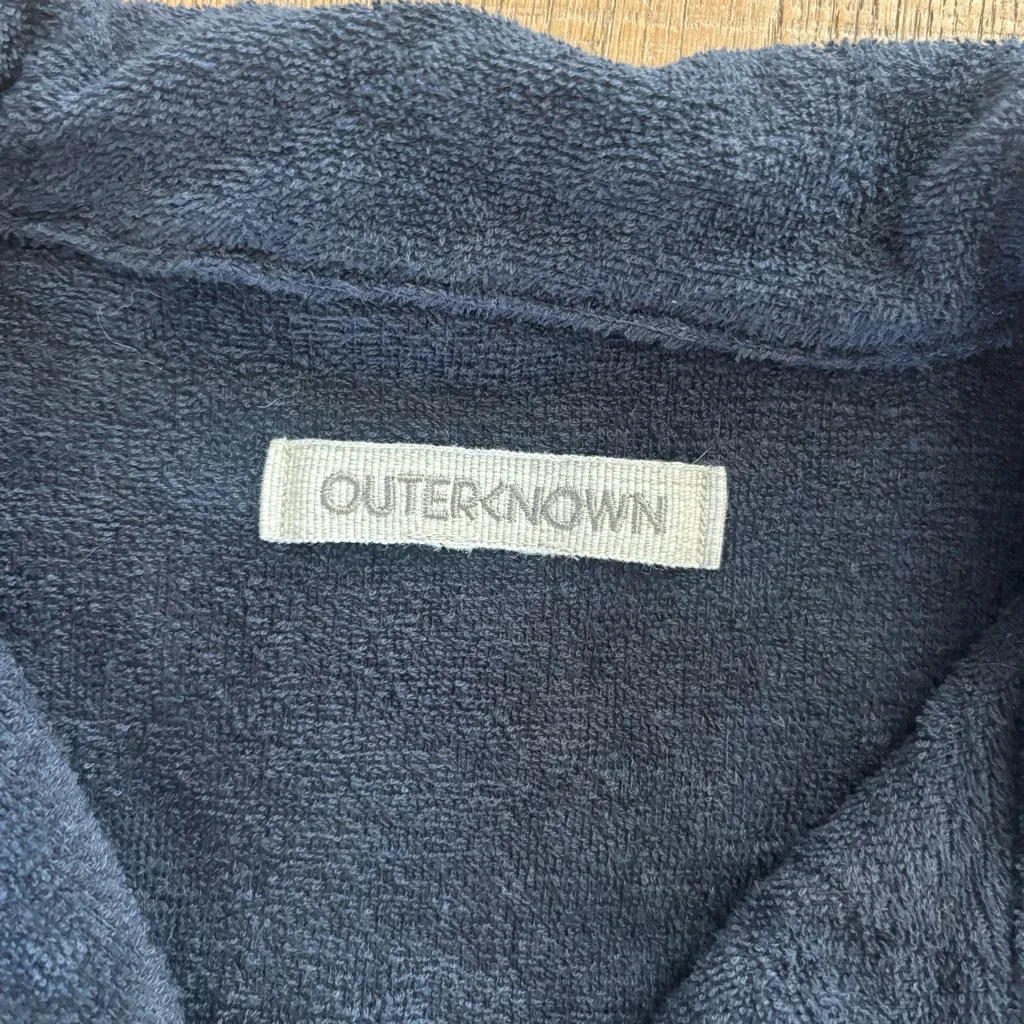 outerknown terry navy blue hightide button down shirt - Image 5