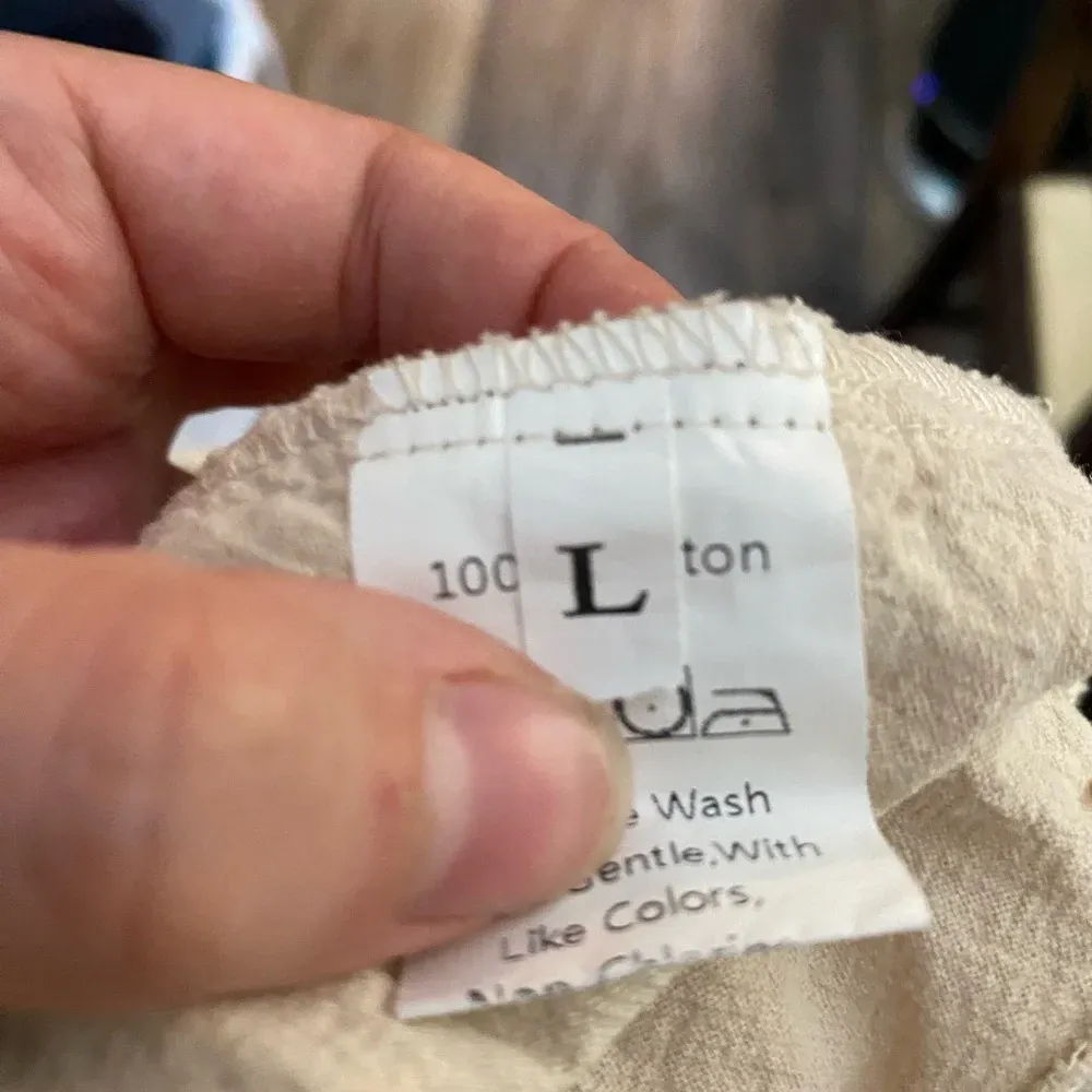 Pinafore Pleated Cotton Overalls Large Boho Cottagecore Granola Earth Tone Cream - Image 6