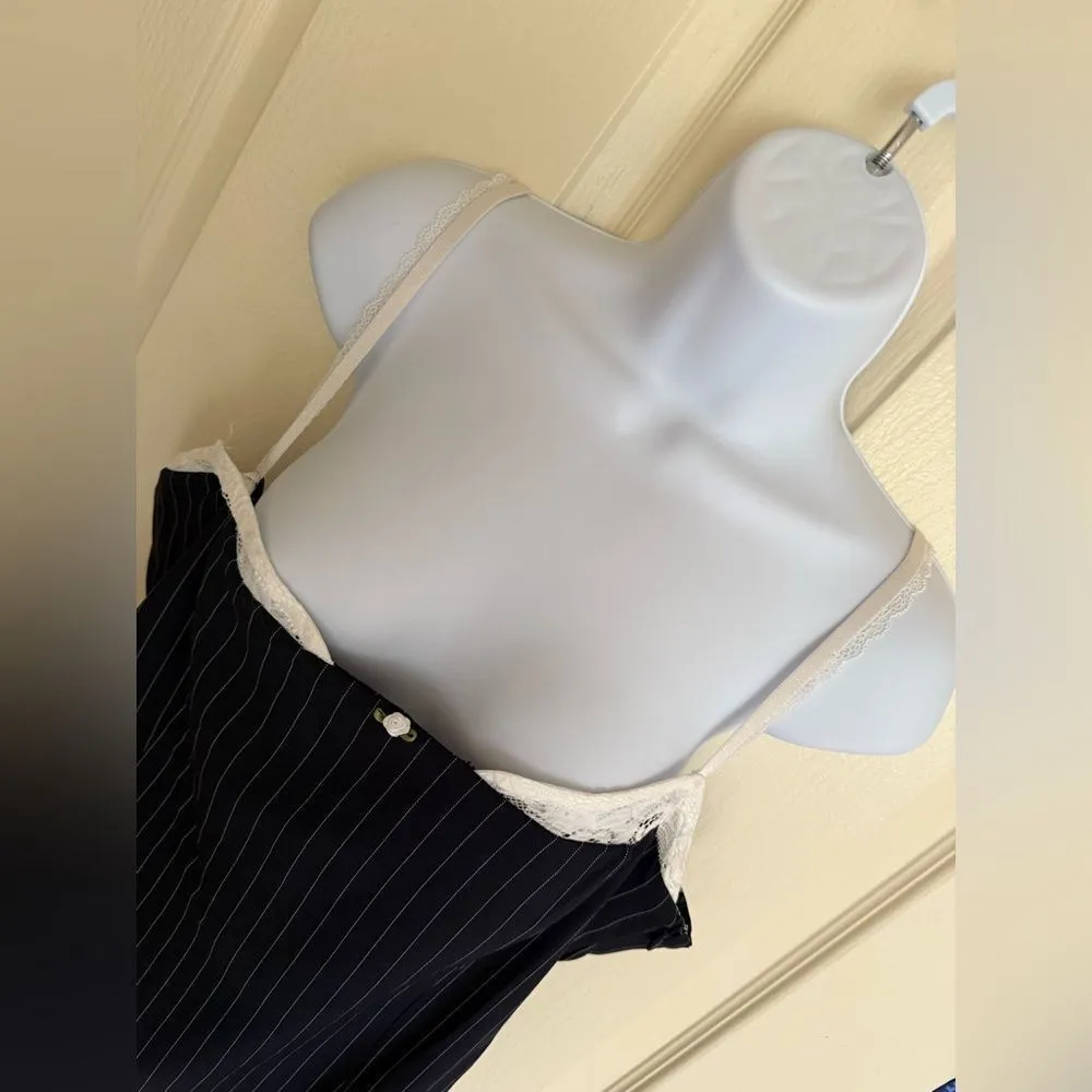 Pinstripe Bra Detail Minidress - Image 9