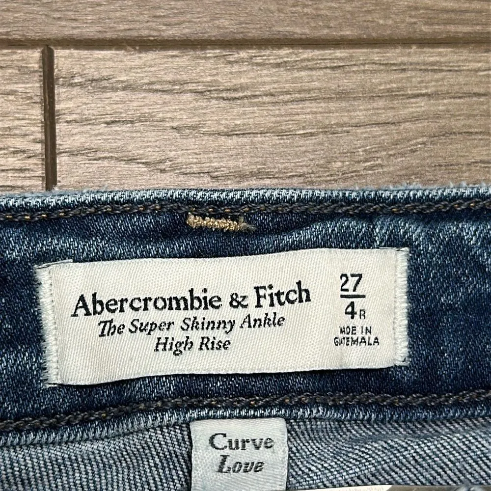 Abercrombie & Fitch The Super Skinny Anke High Rise Curve Love Blue‎ Jeans 27 - Image 6