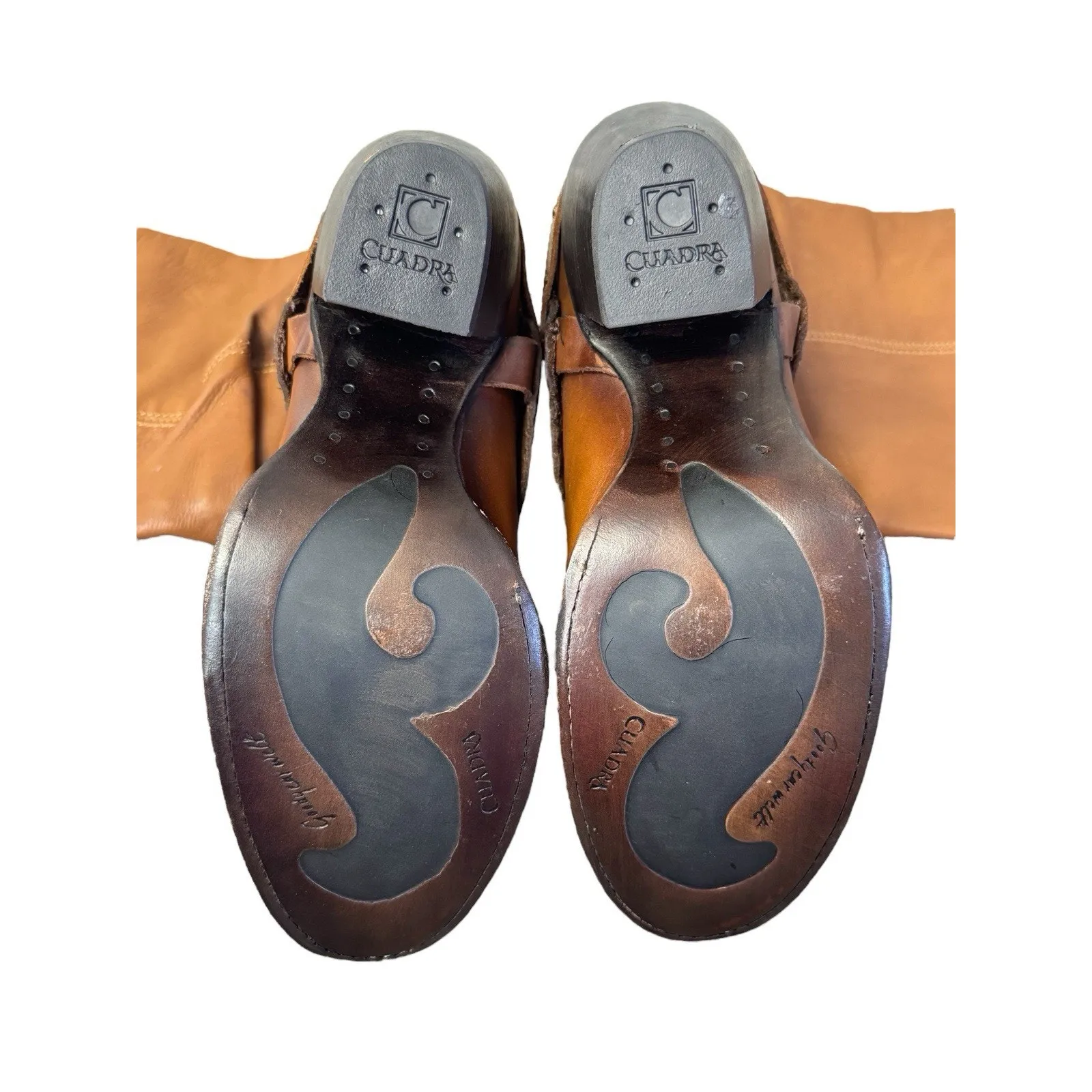 CUADRA Cowgirl Mexican Western Leather Cowhide Boots CU202 Honey Stud Harness 7 Brown - Image 8