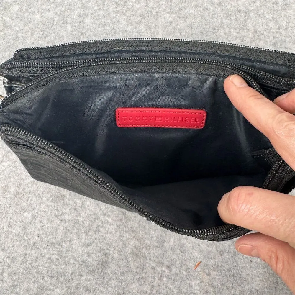 Black Wallet Clutch Logo Accents Multiple Compartments - Image 2