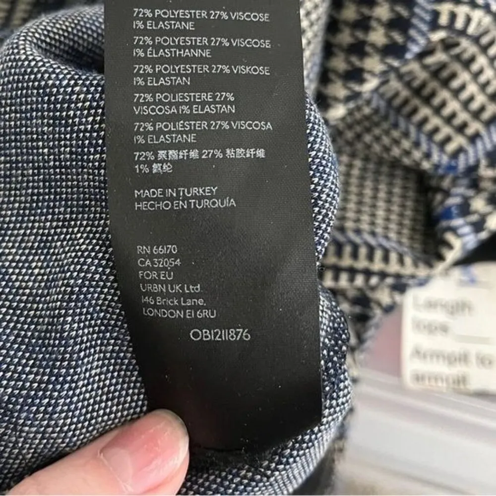 Urban outfitters academia plaid houndstooth flare leg pants size Small - Image 10