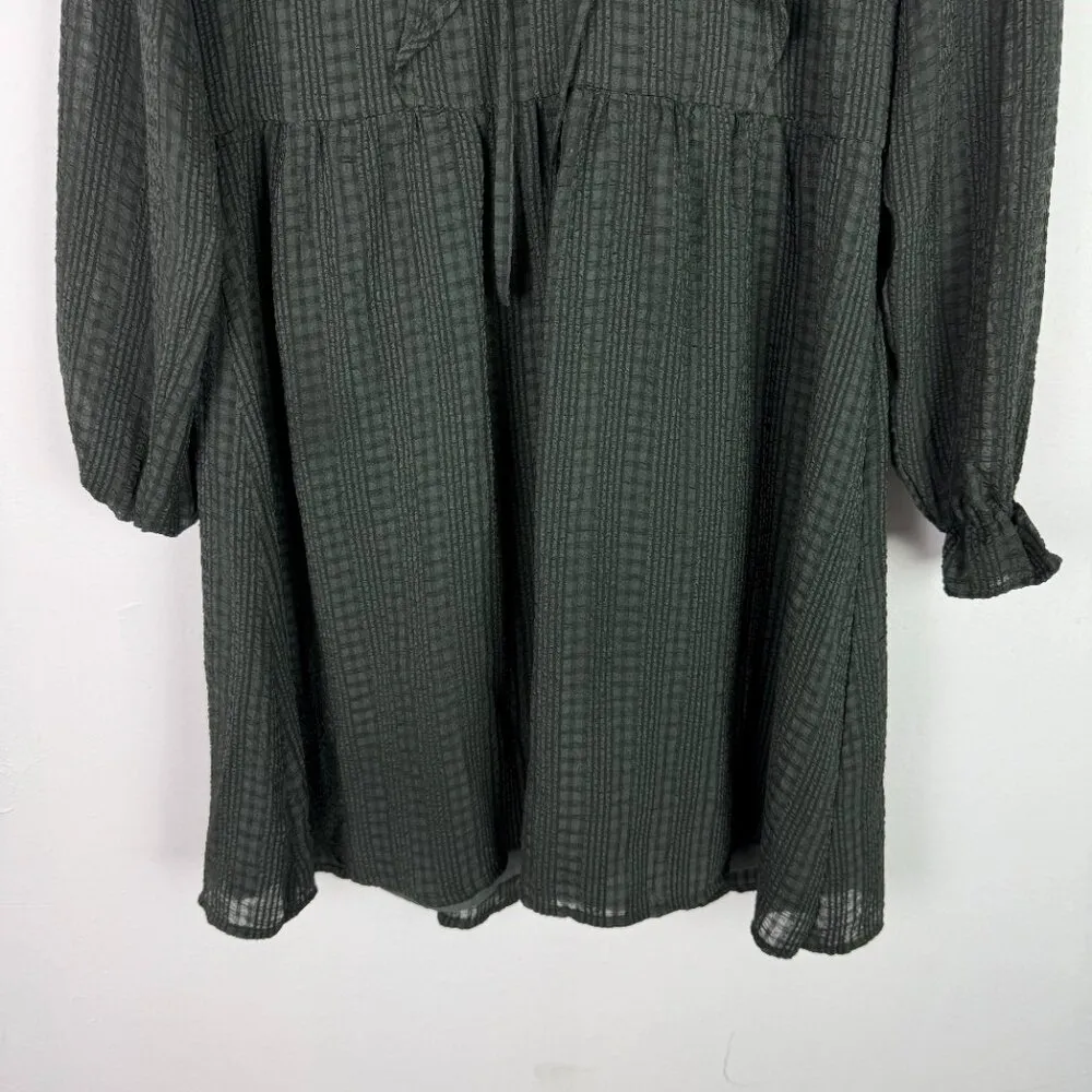 Petite Textured Ruffle Swing Dress Long Sleeves Size XSP XS Petite - Image 3