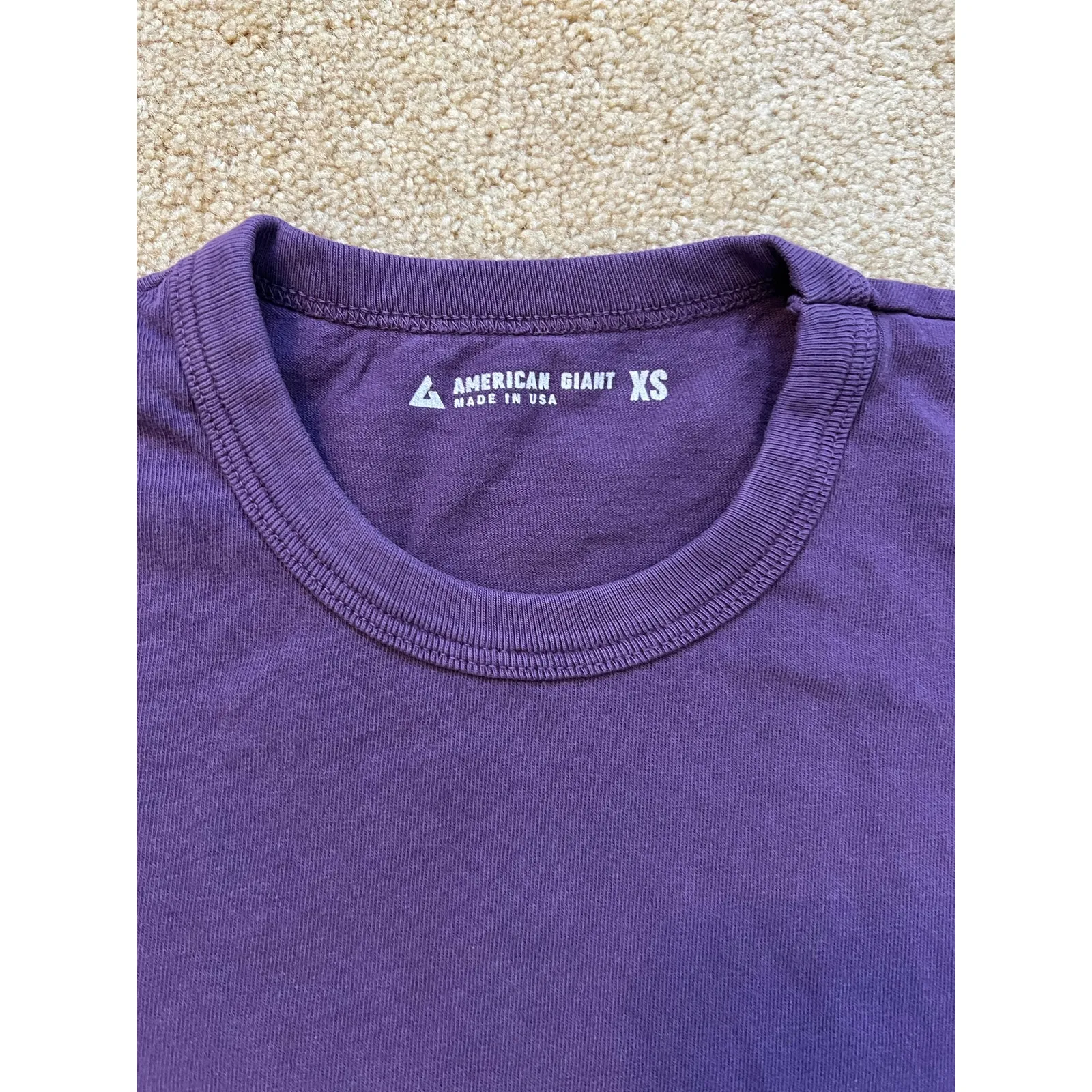 American Giant Women's Vintage Cotton Crew Tee Purple Size XS - Image 4
