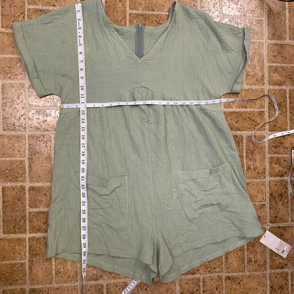 NWT Emery Rose Green Gauze 100% Cotton Romper Size XL - Image 11