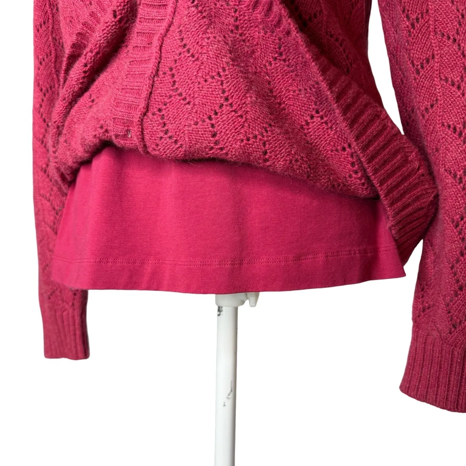 LL Bean Lambswool Cashmere Angora Cardigan Tank Top Set Size M Pink Classic Size M - Image 6