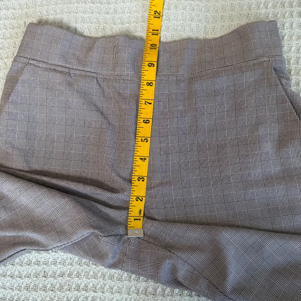 Athleta Brooklyn Plaid Ankle Pant Womens 4T Tall Black White Athleisure Travel - Image 8