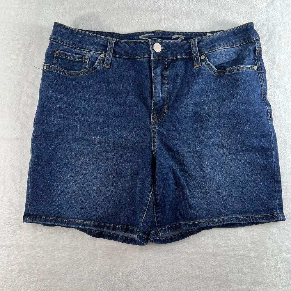 Seven7 Size 16 Weekend Shorts Denim Rolled Cuffed Women's Long Bermuda Stretch - Image 3