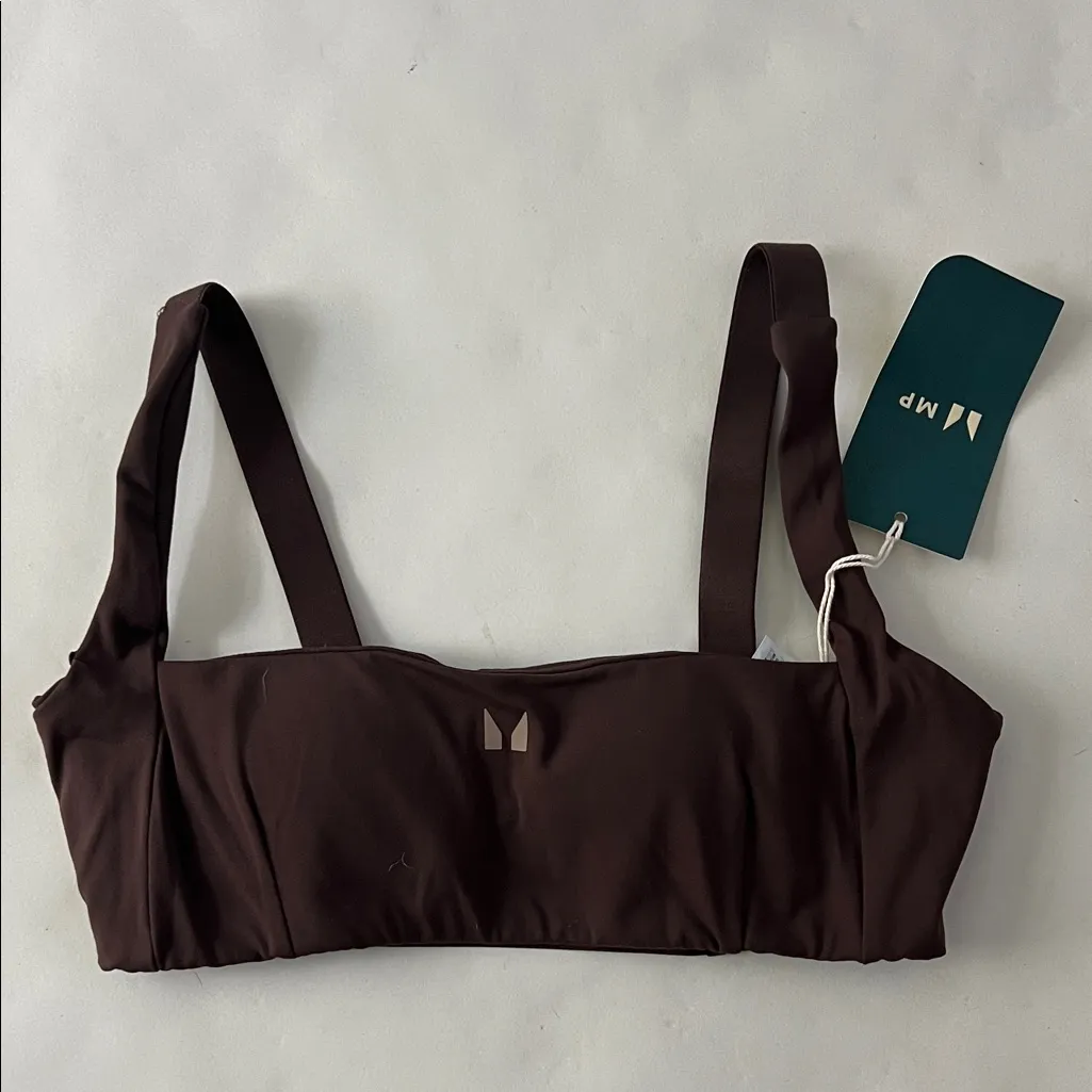NWT MP Studio Open Back Sports Bra in Chocolate Brown Size Small - Image 4