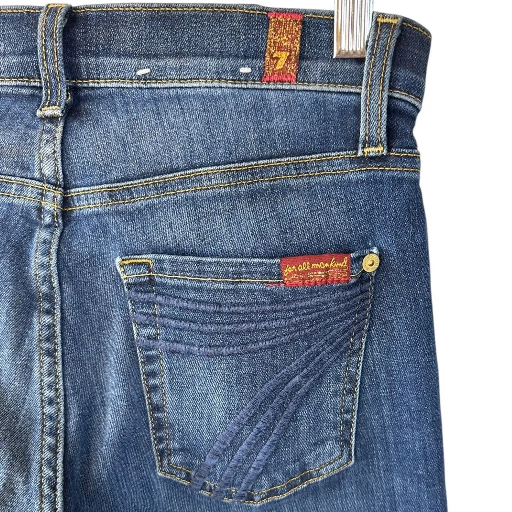 7FAMK Dojo Jeans Dark Wash Denim Flare Leg Size 25 7 for all Mankind - Image 5