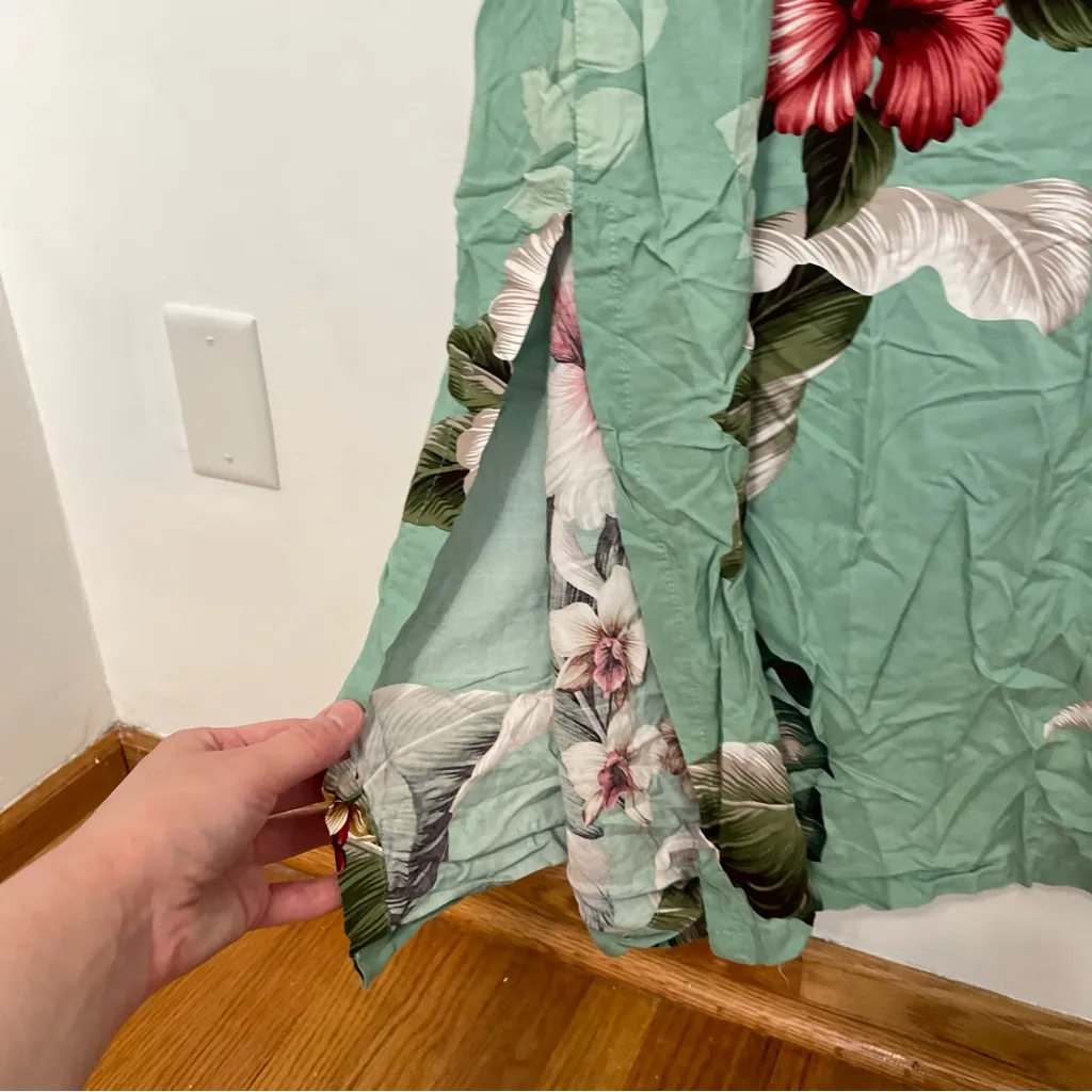 PARADISE BAY Plus Size Floral Bird of Paradise Long Dress Green Hawaiian Maxi - Image 8